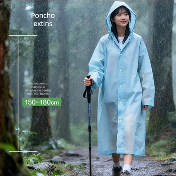 Pelerină de ploaie de unică folosință pentru adulți, pentru drumeții în aer liber, țesătură PE cu strat impermeabil din adeziv PE, grosime normală, poncho pentru o singură persoană