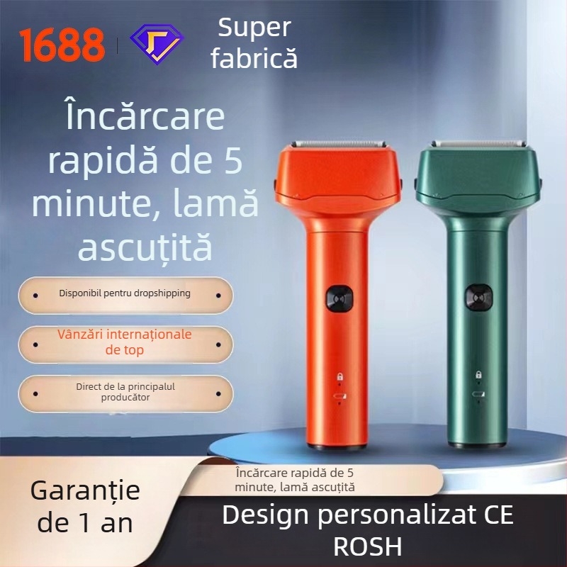 RUIBO Aparat de tuns și ras electric cu cap de tăiere reciproc și cap plutitor, utilizare umedă/seacă, autonomie 90+ minute, încărcare 2 ore