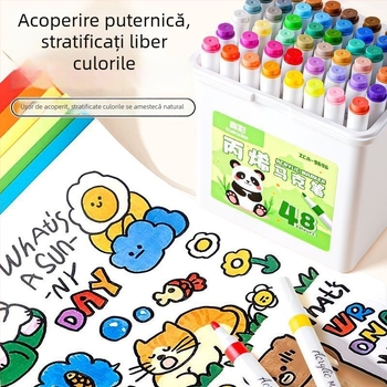 Marker acrilic cu vârf moale True Color pentru artă, capacitate mare, ambalaj de bază