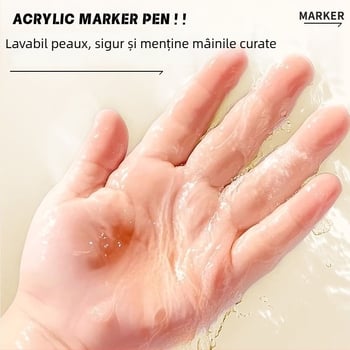 Marker acrilic cu vârf moale True Color pentru artă, capacitate mare, ambalaj de bază