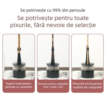 Suport de pixuri multifuncțional de unică folosință cu perie anti-uscăre, pix hidratant, buzunar pentru agățare — Plastic, model 11, Brand: Tt/daily practice, Impresie logo, Personalizare