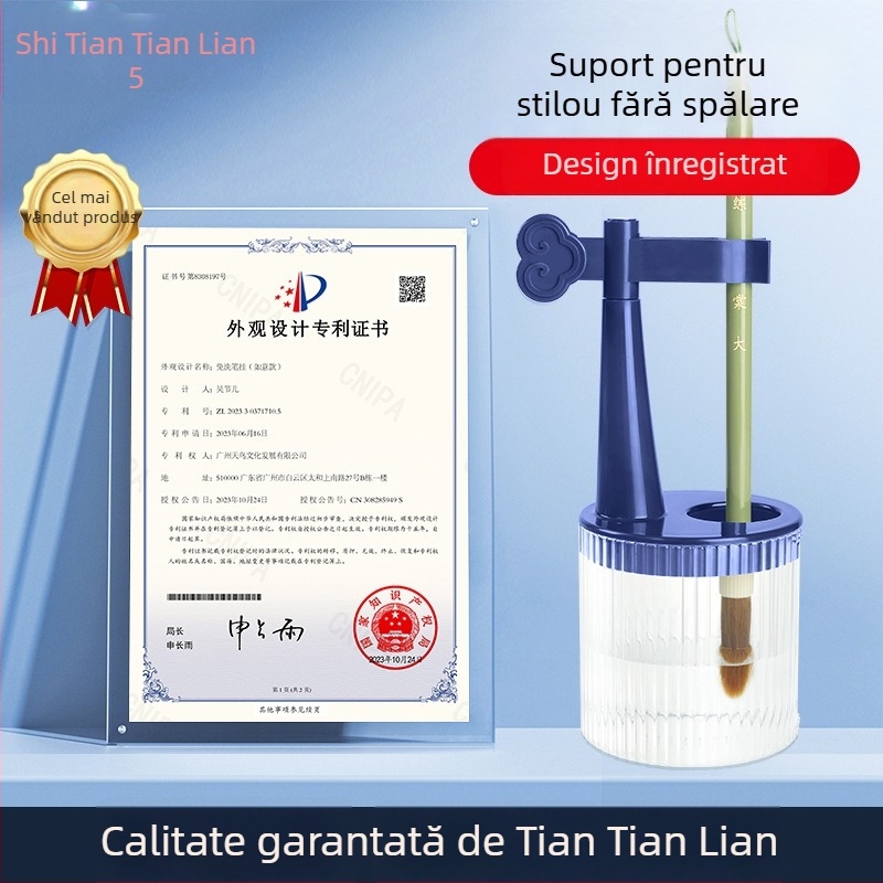 Suport de pixuri multifuncțional de unică folosință cu perie anti-uscăre, pix hidratant, buzunar pentru agățare — Plastic, model 11, Brand: Tt/daily practice, Impresie logo, Personalizare