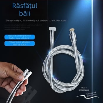Furtun de duș electroplacat, antiîncurcare, cu filet, presiune normală, temperatură normală