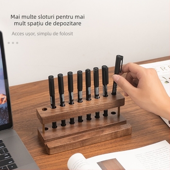 Suport din lemn pentru pixuri și pensule, raft de depozitare pentru ceremonia ceaiului — Model 8044; Material: Lemn; Potrivit ca dar: ziua de naștere, acordarea premiului