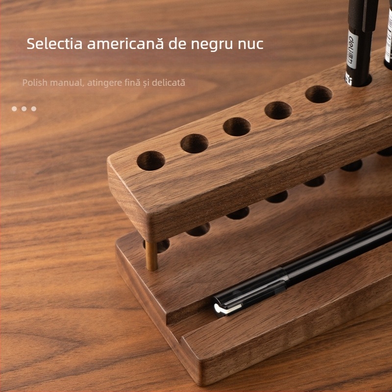 Suport din lemn pentru pixuri și pensule, raft de depozitare pentru ceremonia ceaiului — Model 8044; Material: Lemn; Potrivit ca dar: ziua de naștere, acordarea premiului