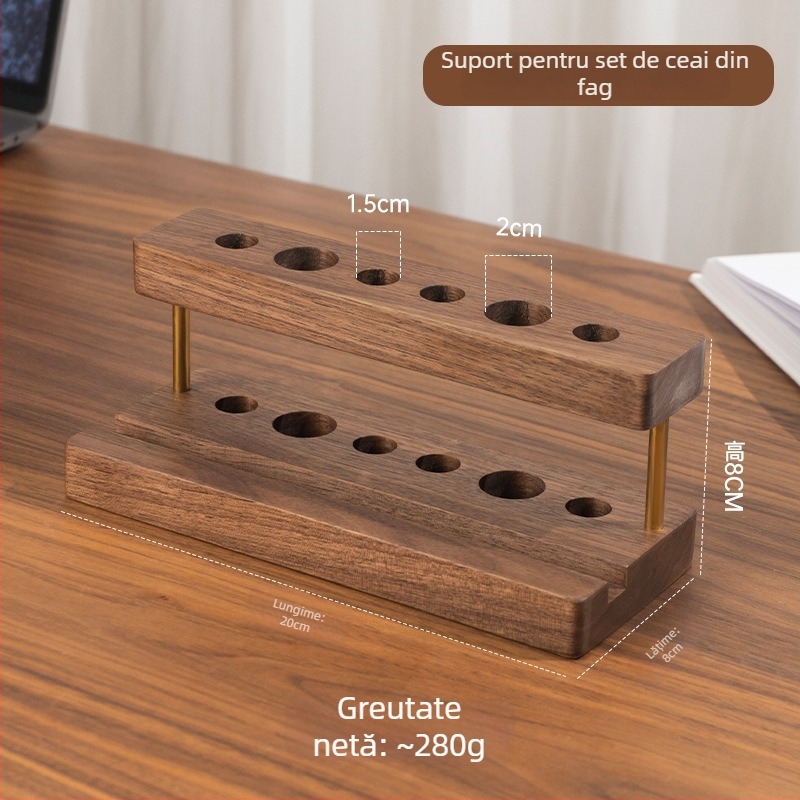 Suport din lemn pentru pixuri și pensule, raft de depozitare pentru ceremonia ceaiului — Model 8044; Material: Lemn; Potrivit ca dar: ziua de naștere, acordarea premiului