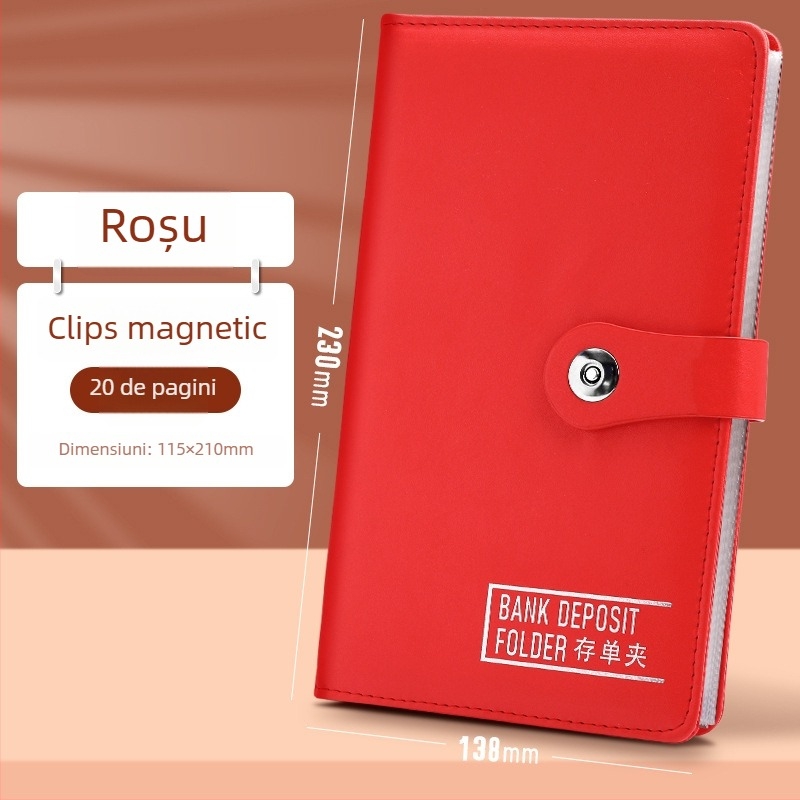 Pengyi dosar depozit pentru chitanțe, din piele PU, cu inserții pentru documente, clemă pentru inserții: vezi detalii, Export transfrontalier