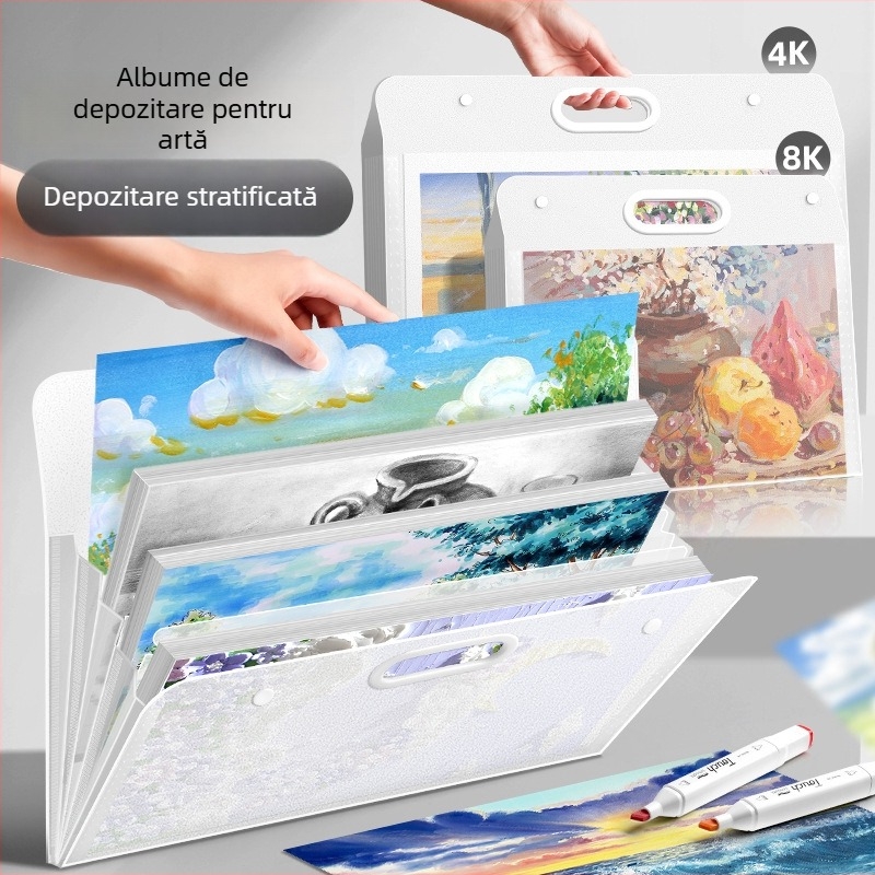 Album de depozitare pentru lucrări de artă, din plastic, model LZ-DCHC, brand Good, 4 pagini, imprimare logo: Da