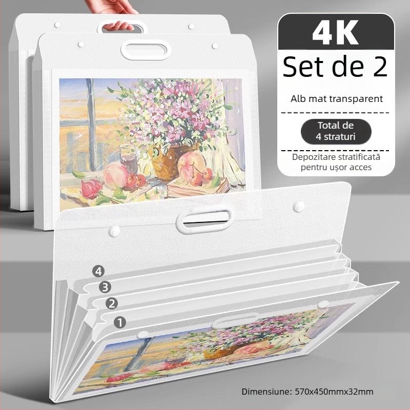 Album de depozitare pentru lucrări de artă, din plastic, model LZ-DCHC, brand Good, 4 pagini, imprimare logo: Da