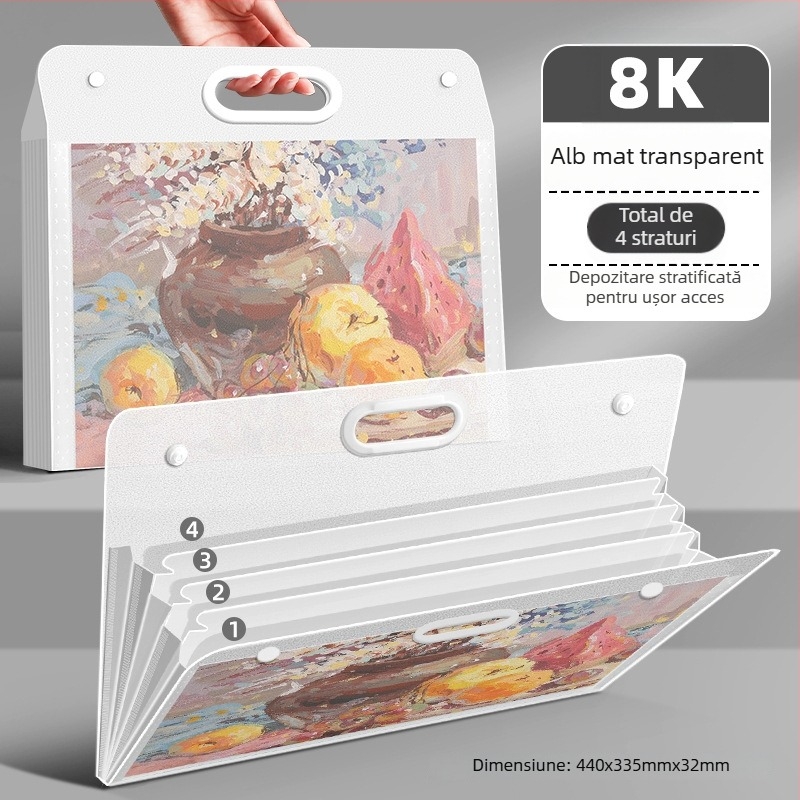 Album de depozitare pentru lucrări de artă, din plastic, model LZ-DCHC, brand Good, 4 pagini, imprimare logo: Da