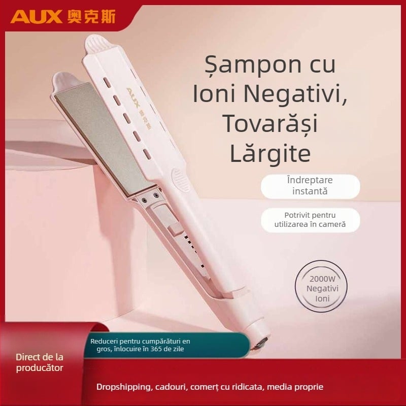 AUX/OX placă dublă pentru păr: netezire și îndreptare, plăci ceramice cu turmalin, diametru conductor încălzire peste 31 mm, 220 V, 73 W, alimentare prin cablu