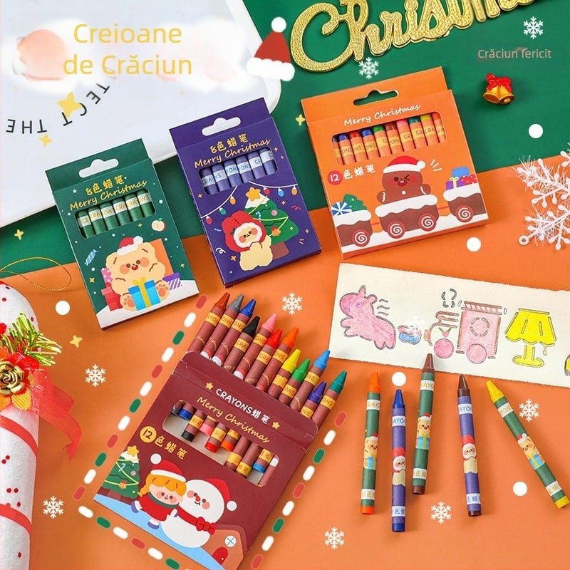 Cartoon Christmas Crayon Set A1812 – corp din plastic, utilizare principală: pictură/graffiti, Model: A1812, Aprobarea IP: Da (Art Wenchuang)