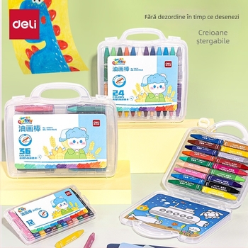 Pasteluri uleiate Deli pentru copii – Modelul 72070, pentru pictură, vârf rotund, fără import
