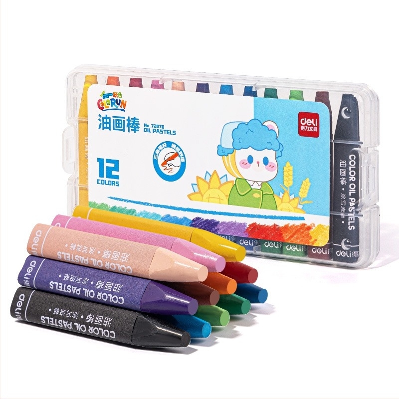 Pasteluri uleiate Deli pentru copii – Modelul 72070, pentru pictură, vârf rotund, fără import
