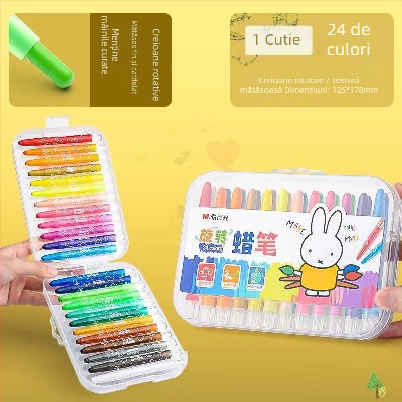 Morning Light X4323 set creioane pastel ulei rotativ pentru pictură, vârf rotund, carcasă din plastic, culori de reumplere 12/24/36