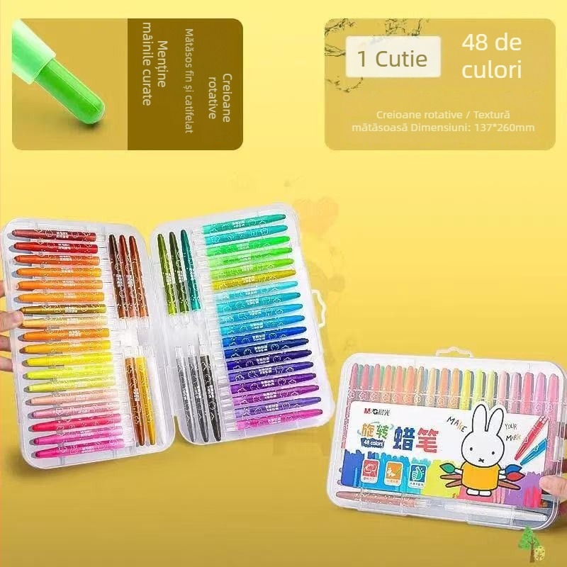 Morning Light X4323 set creioane pastel ulei rotativ pentru pictură, vârf rotund, carcasă din plastic, culori de reumplere 12/24/36