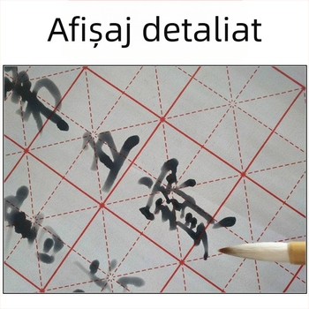 Pânză pentru caligrafie cu scriere cu apă, 28 de pătrate cu ax, material Oxford cu floc, formă dreptunghiulară, uscare rapidă