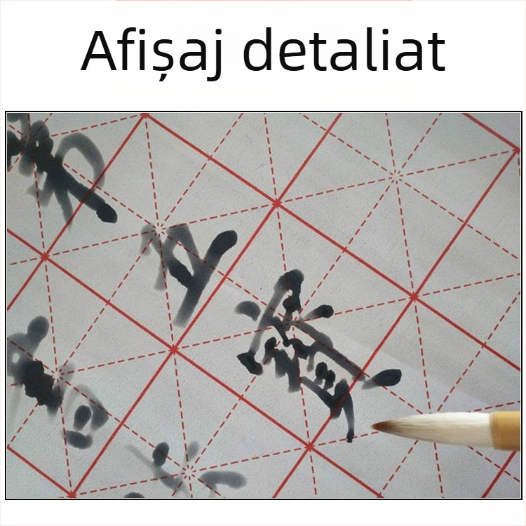 Pânză pentru caligrafie cu scriere cu apă, 28 de pătrate cu ax, material Oxford cu floc, formă dreptunghiulară, uscare rapidă