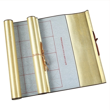 Set de caligrafie cu pânză de scriere cu apă pe sul, material nețesut, model cu grilă de orez, formă dreptunghiulară, marcă Practice Every Day