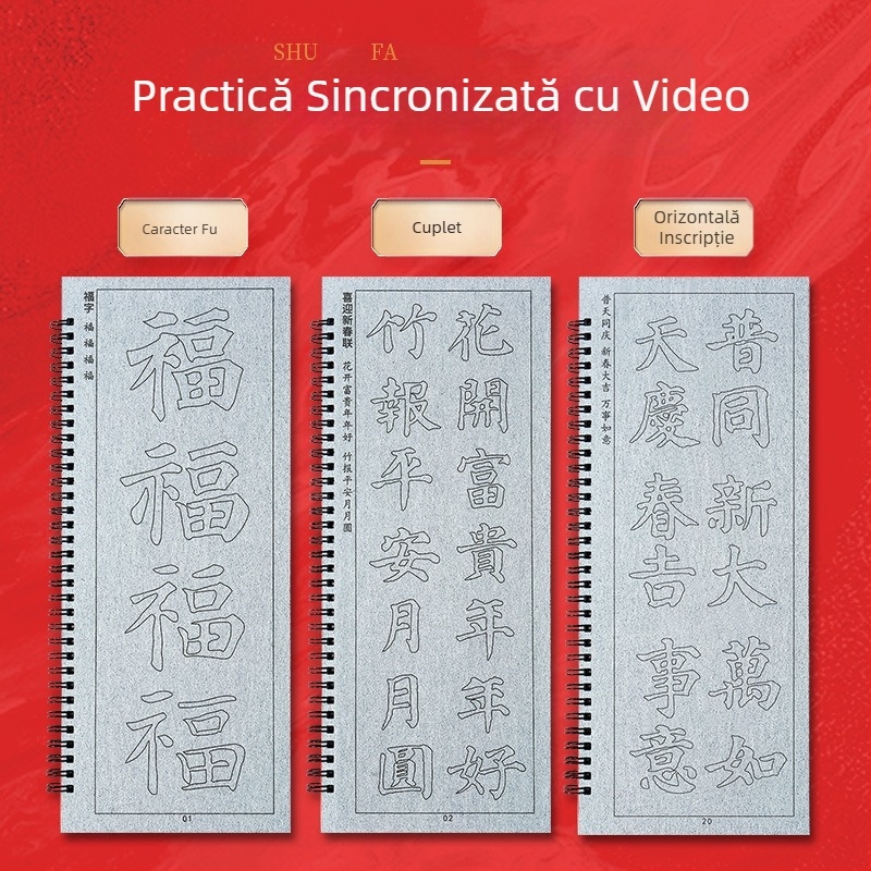 Kit de Caligrafie cu Pânză de Scriere cu Apă, Instrucțiuni Video, Material Nețesut, Set de Pensule, Trasare de Urări de Primăvară cu Binecuvântări