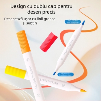 Lexuan markere acrilice cu două capete pentru copii – set pentru artă și graffiti