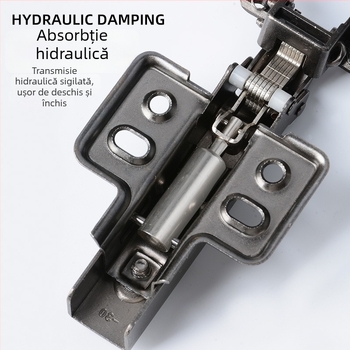 Balama de ușă cu cadru din aluminiu – unghiuri multiple 30°/45°, amortizor hidraulic, pentru uși de sticlă