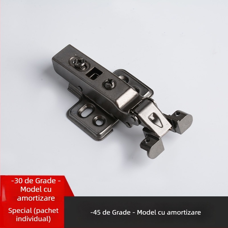 Balama de ușă cu cadru din aluminiu – unghiuri multiple 30°/45°, amortizor hidraulic, pentru uși de sticlă