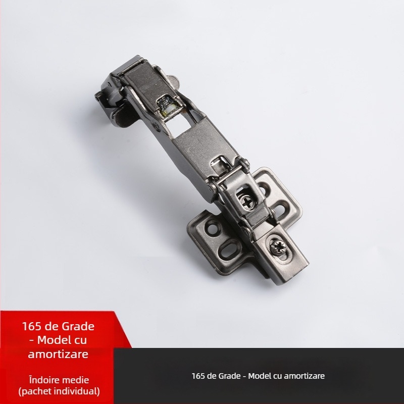 Balama de ușă cu cadru din aluminiu – unghiuri multiple 30°/45°, amortizor hidraulic, pentru uși de sticlă