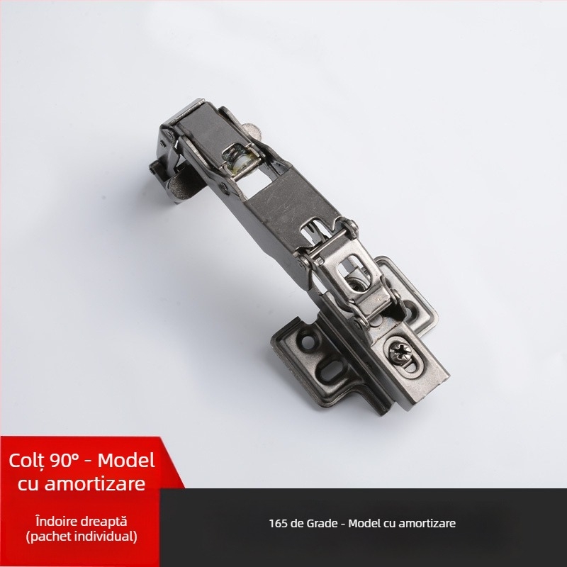 Balama de ușă cu cadru din aluminiu – unghiuri multiple 30°/45°, amortizor hidraulic, pentru uși de sticlă