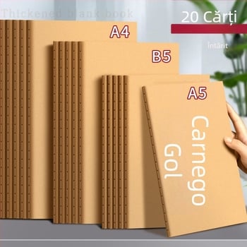 Caiet cu copertă din hârtie kraft, legare cusută, hârtie 75 g, 50–100 pagini, stil nostalgic retro