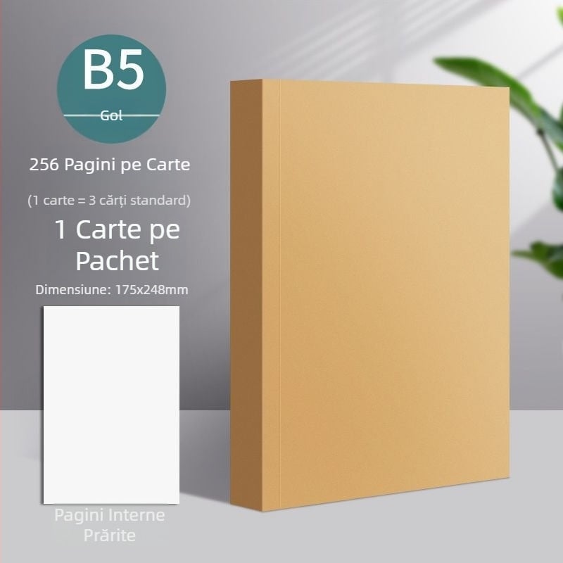 Caiet cu copertă din hârtie kraft, legare cusută, hârtie 75 g, 50–100 pagini, stil nostalgic retro