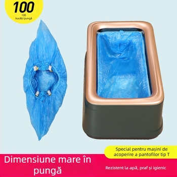 Cuișă în formă de T pentru mașina de acoperire a încălțămintei din țesătură nețesută, plastic îngroșat, impermeabil, cu logo imprimat, biodegradabil