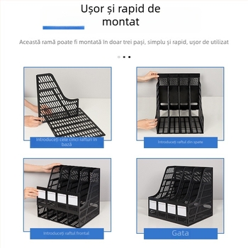 Raft pentru dosare 9848, patru etaje, PP, organizator de birou