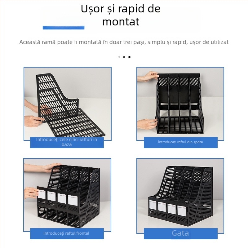 Raft pentru dosare 9848, patru etaje, PP, organizator de birou