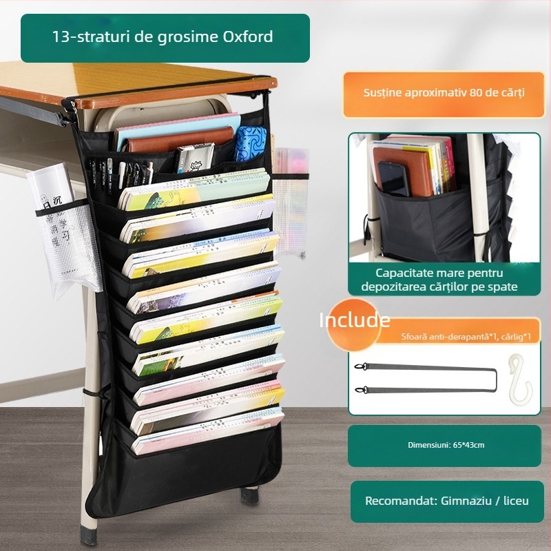 Geantă pentru cărți de birou — Model: Hanging Book Bag; Material Oxford; Greutate netă: 500 g