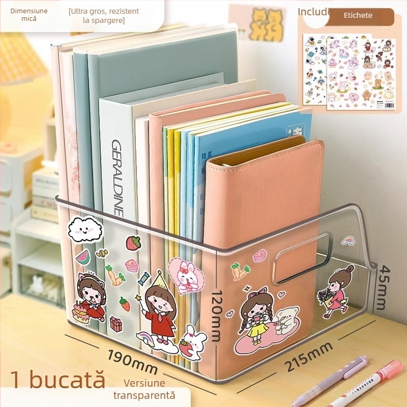 Cutie de stocare pentru cărți de birou, Yoshi, model YKLSL, material plastic, greutate netă 100