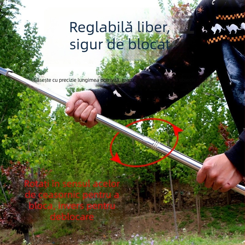 Set plasă de pescuit telescopic pliabil, din oțel inoxidabil, plasă fină, pliabil, încărcare 1000 g