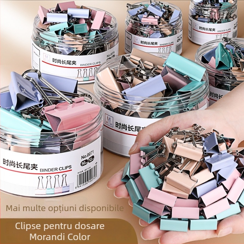 Clip pentru documente cu coadă lungă și design dovetail — oțel inoxidabil, marca Reversal