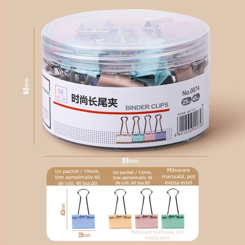 Clip pentru documente cu coadă lungă și design dovetail — oțel inoxidabil, marca Reversal