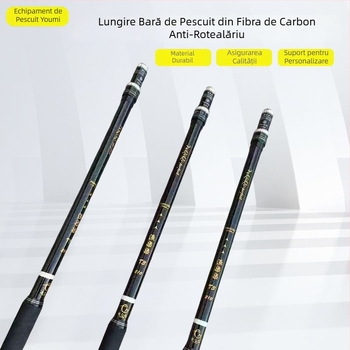 Tijă de plasă din carbon cu antirotire, extensibilă, 2 secțiuni, 240 g