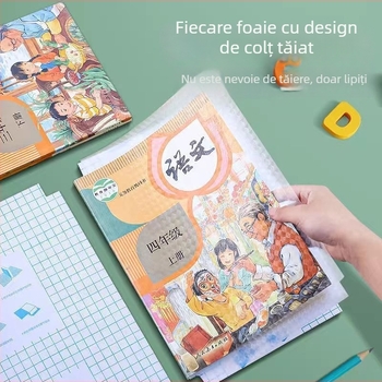 Copertă de carte autoadezivă, transparentă, cu textură diamant mat, husă protectoare impermeabilă pentru manuale