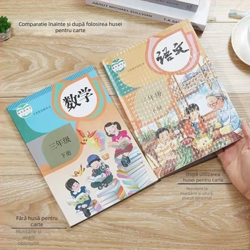 Husă autoadezivă pentru manuale, material CPP ecologic, finisaj mat sau transparent, protecție pentru manuale