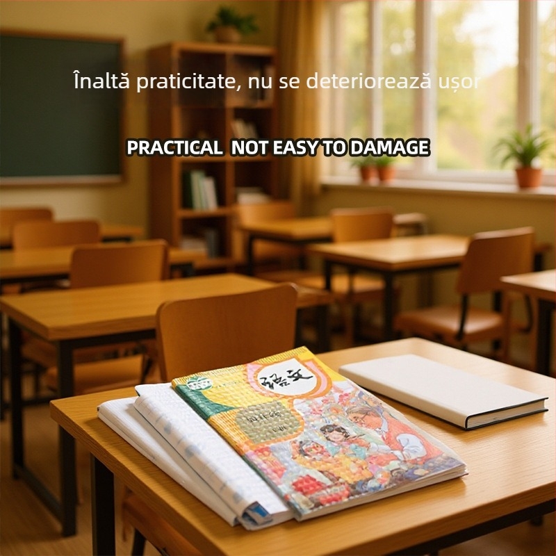 Husă autoadezivă pentru manuale, material CPP ecologic, finisaj mat sau transparent, protecție pentru manuale