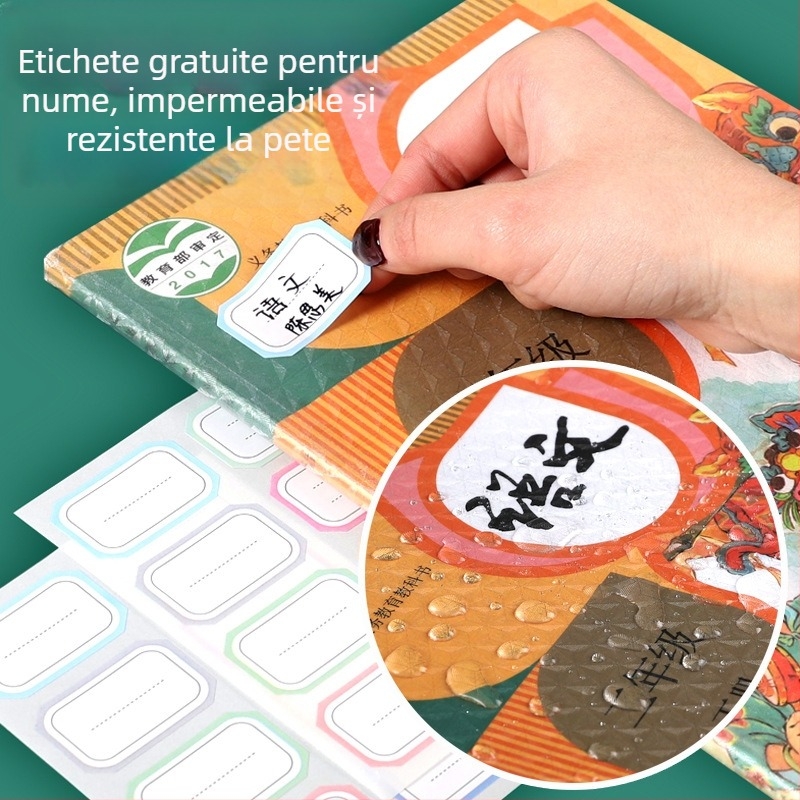 Set de coperți pentru cărți, finisaj mat, 16K, material PP, impermeabile, autoadezive, rezistente la pete