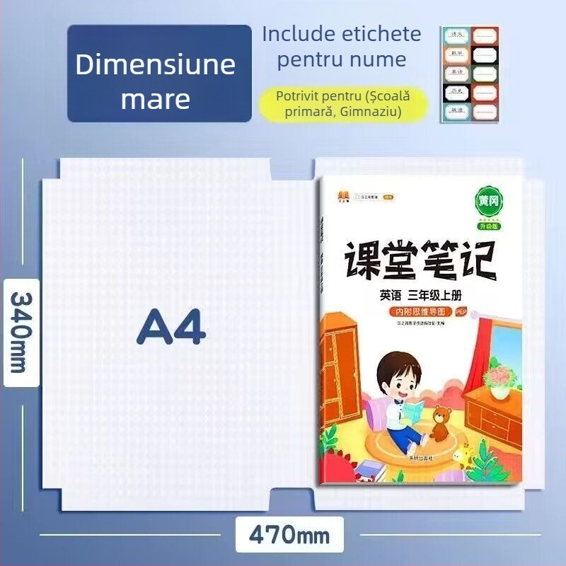 Set de coperți pentru cărți, finisaj mat, 16K, material PP, impermeabile, autoadezive, rezistente la pete