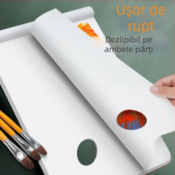 Hârtie paletă pentru amestecarea pigmenților, dublă față, de unică folosință, pentru studenți la artă