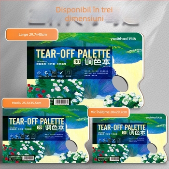 Hârtie paletă pentru amestecarea pigmenților, dublă față, de unică folosință, pentru studenți la artă