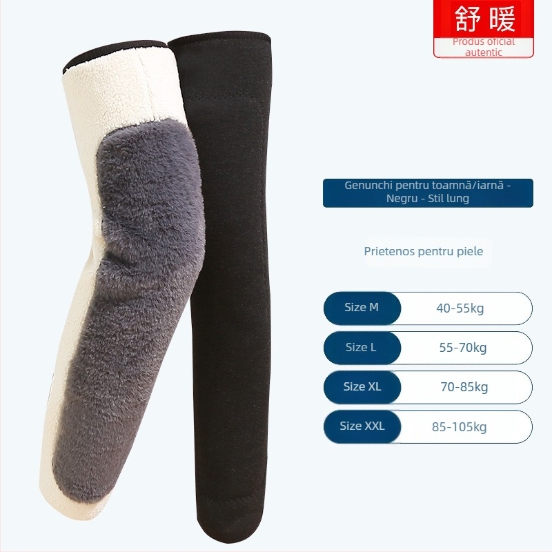 Manșete pentru genunchi din lână de miel, antiderapante, pentru adulți, lungi, pentru picioare reci și protecția articulațiilor