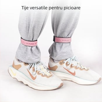 Acrnu Manchete pentru picioare de bicicletă cu șnururi reglabile – nylon/poliester + piele, greutate 12 g