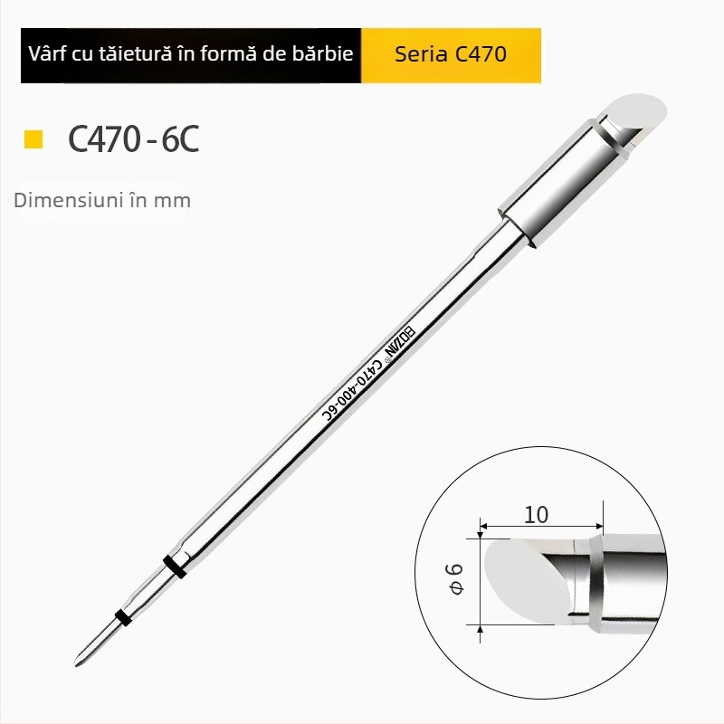 Bozan seria 470 – Vârf de lipit cu nucleu de încălzire; vârf potcoavă, rotund, ascuțit și plat – Putere înaltă, universal